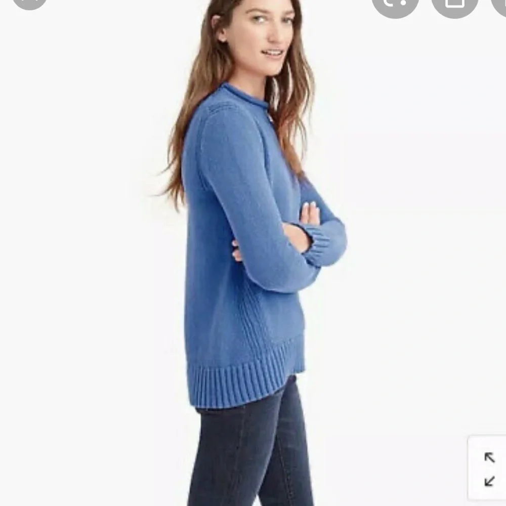 New J Crew Women's Roiineck Sweater Size S Small Blue - Picture 2 of 9